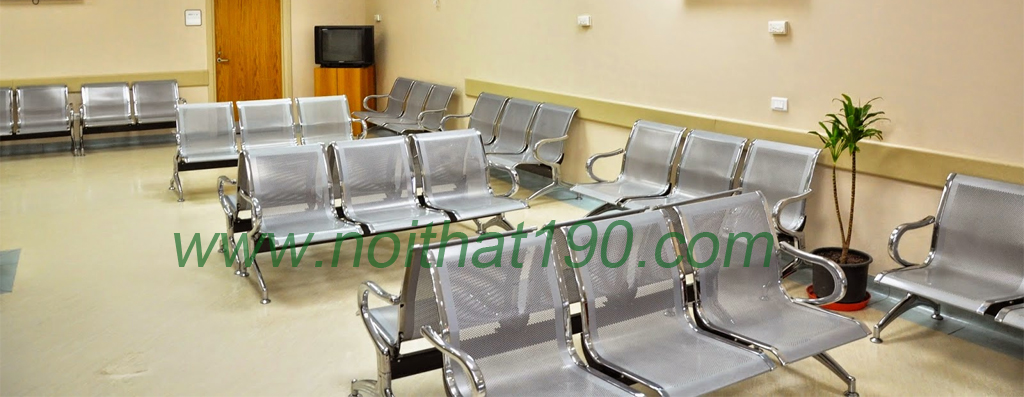 Ghế băng chờ inox lắp đặt thực tế tại bệnh viện bởi nội thất 190