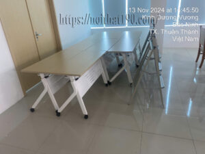 Hình ảnh thực tế bàn gấp khung thép 1m2 BHL12B